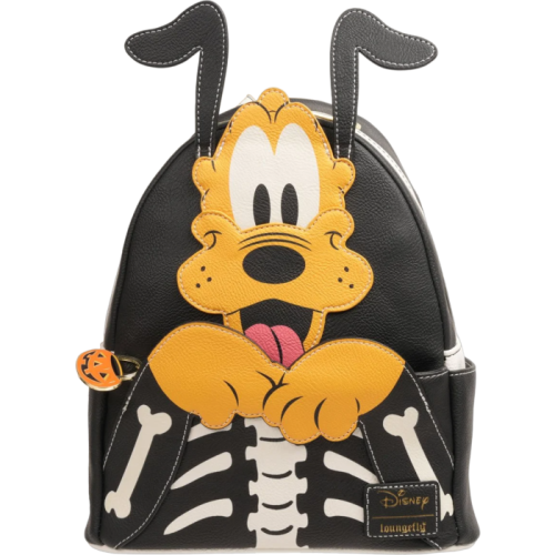 Disney - Pluto Skeleton Cosplay Glow in the Dark 10 inch Faux Leather Mini Backpack
