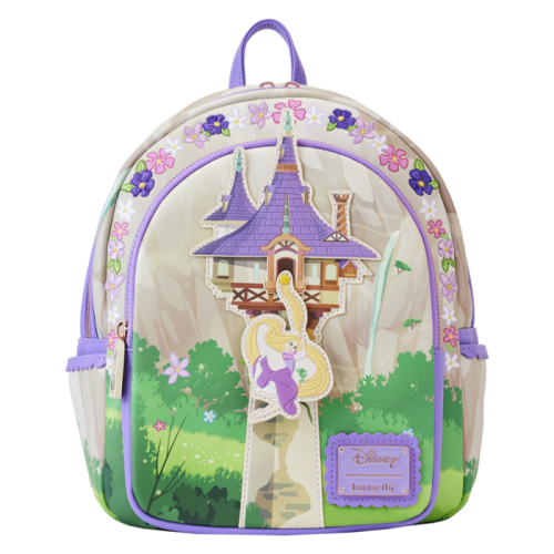 Tangled - Rapunzel Swinging From Tower 11 inch Faux Leather Mini Backpack