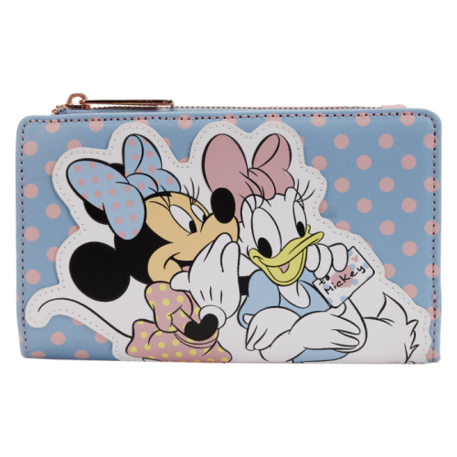 Disney - Minnie Pastel Polka Dot 4 inch Faux Leather Flap Wallet
