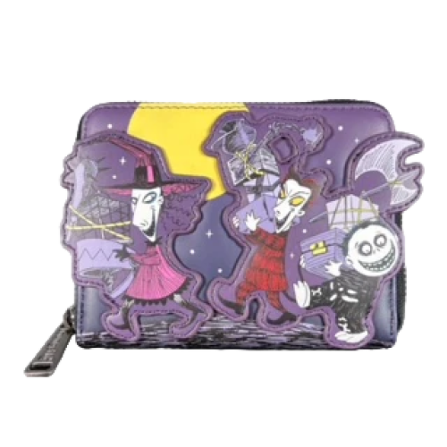 The Nightmare Before Christmas - Lock, Shock & Barrel Glow in the Dark 4 inch Faux Leather Zip-Around Wallet