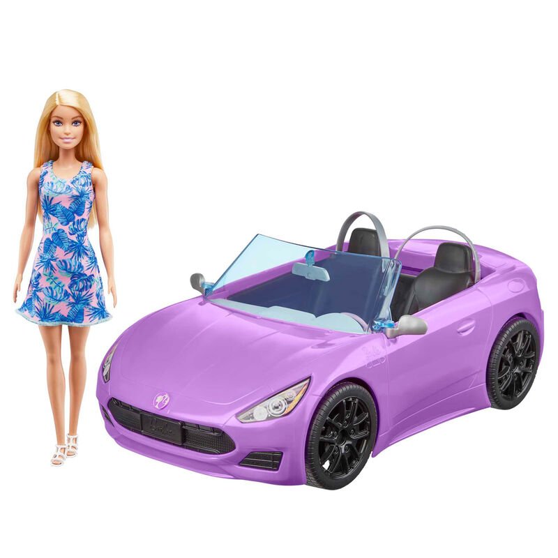 Barbie Purple Convertible + doll - Image 2