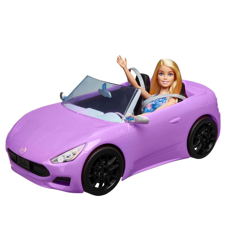 Barbie Purple Convertible + doll - Image 3