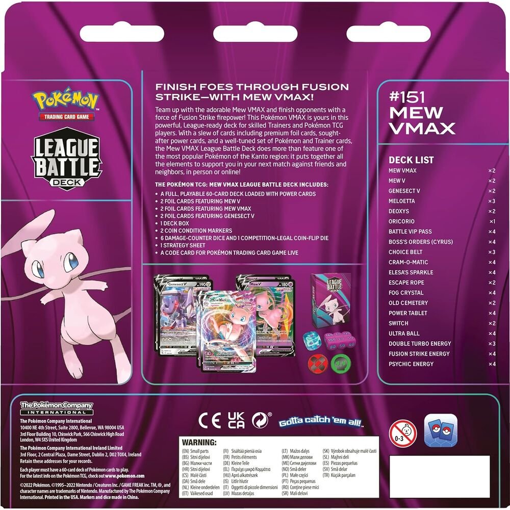 English Pokemon Mew VMax Deck of collectible playing cards - Image 2