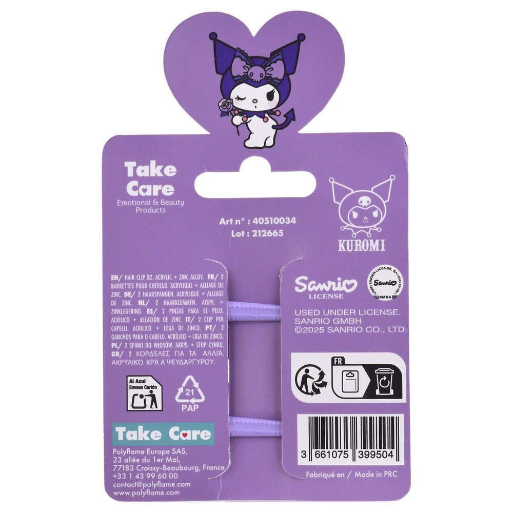Hello Kitty Kuromi pack 2 hair clips - Image 2