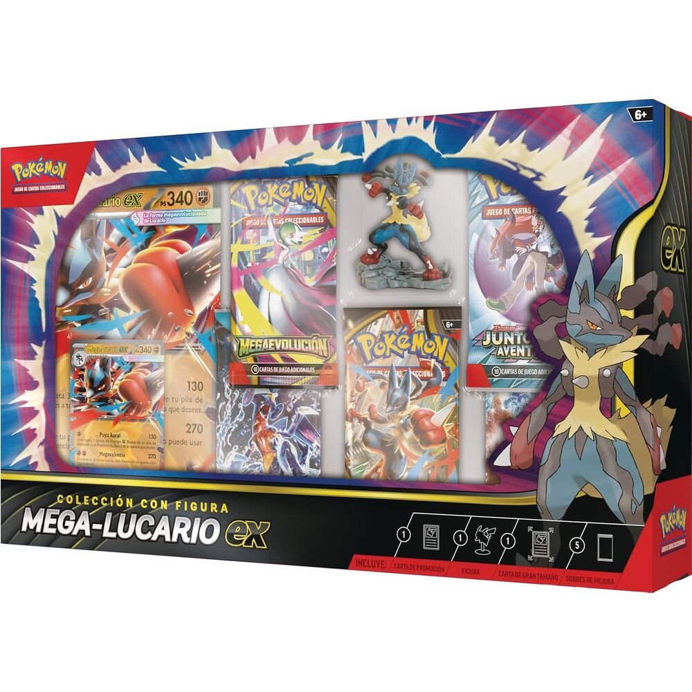 Latin American Pokemon Mega Lucario Ex Blister set collectible cards - Image 5
