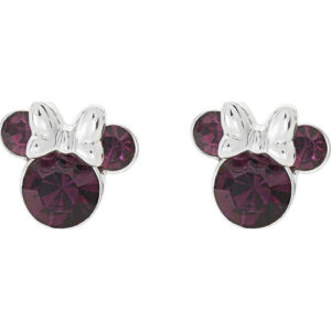 Disney Minnie February sterling silver earrings