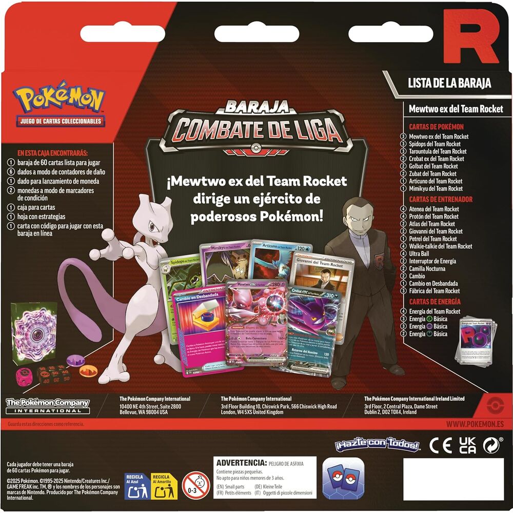 Spanish Pokemon Mewtwo Ex Team Rocket Battle Deck collectible trading card game - Image 5