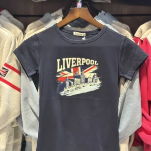 Navy Liverpool Printed Skinny T-Shirt