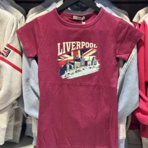 Maroon Liverpool Printed Skinny T-Shirt