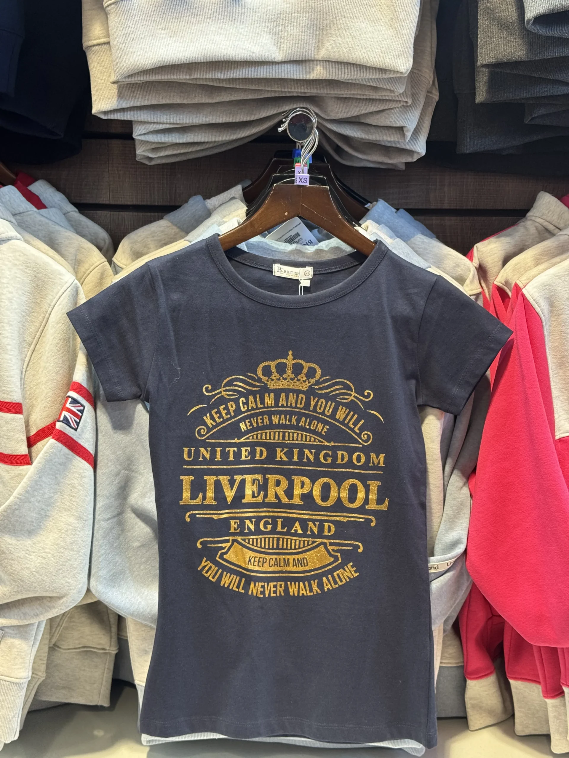 Navy Keep Calm Skinny T-Shirt