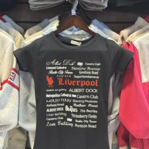 Black Liverpool Street Name Skinny T-Shirt