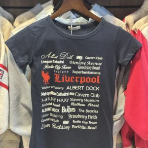 Navy Liverpool Street Name Skinny T-Shirt