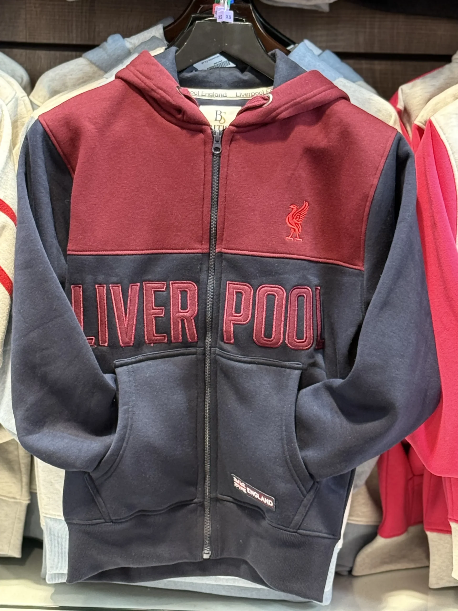 Navy and Maroon Liverpool Zipper Hoodie