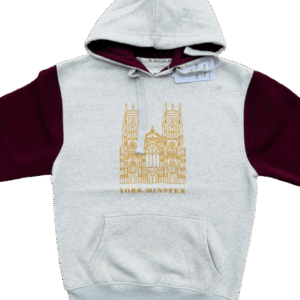 Grey Maroon York Minster Hoodie