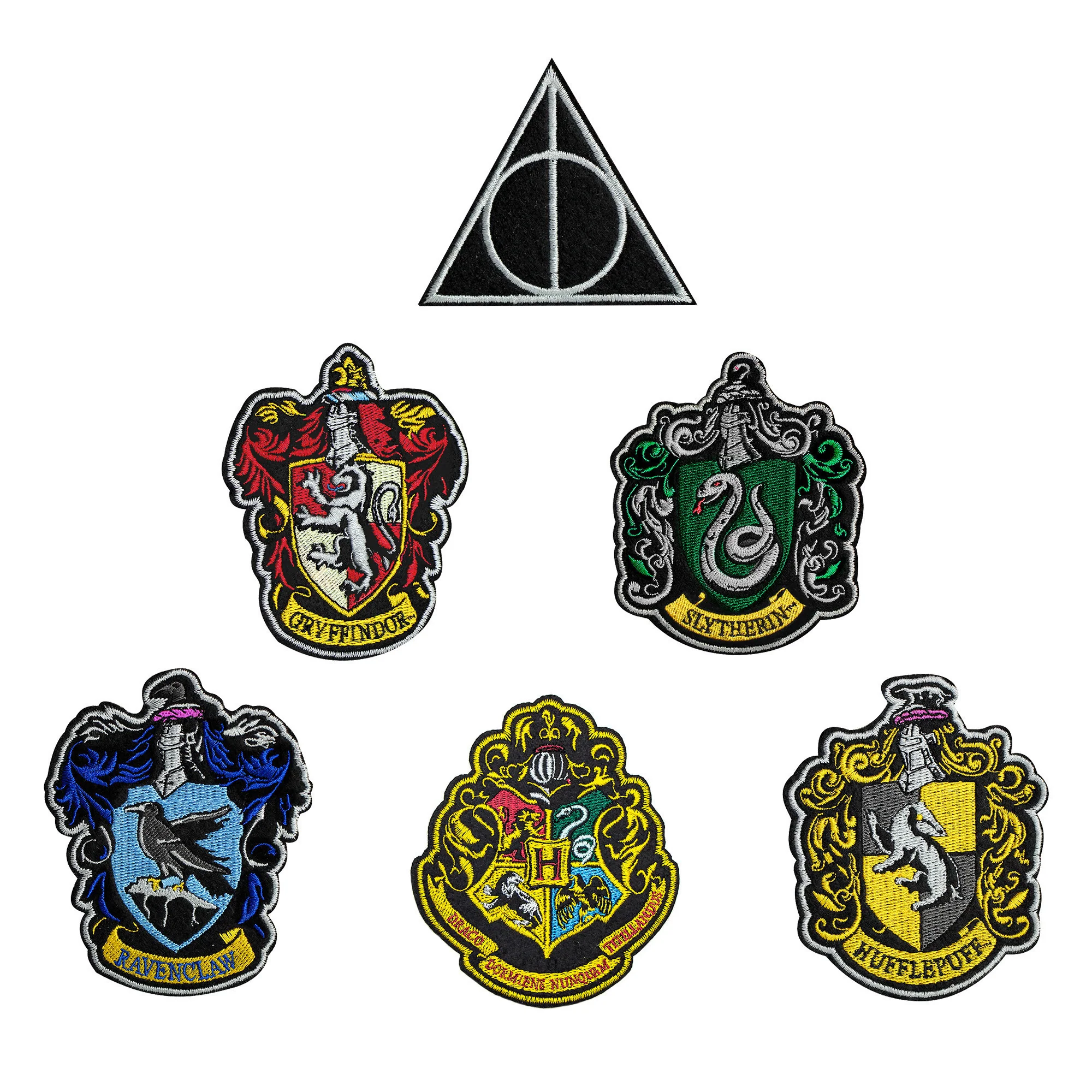 Set of 6 Harry Potter Crests Patches ( Iron-on)