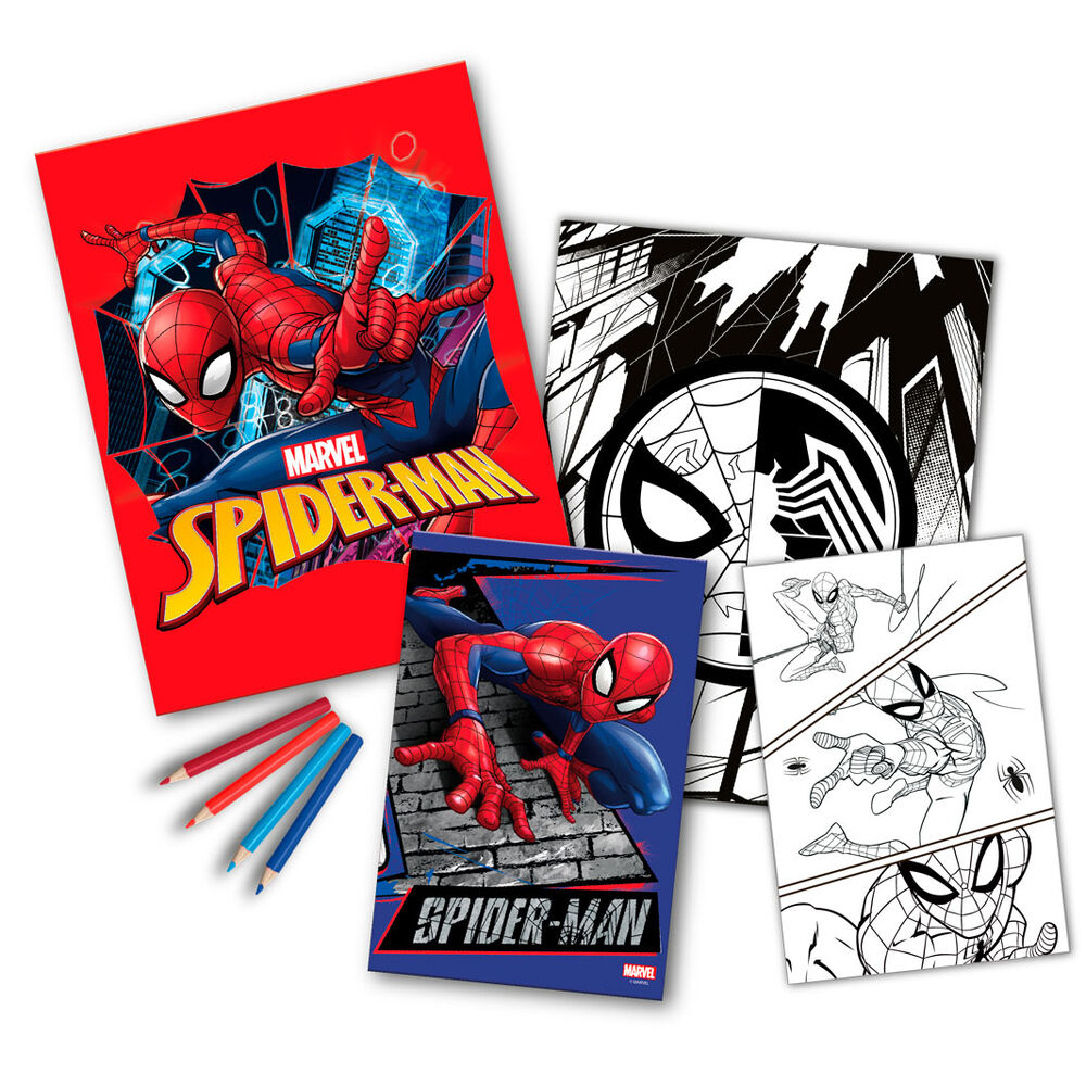 Marvel Spiderman colouring set + notebook - Image 2