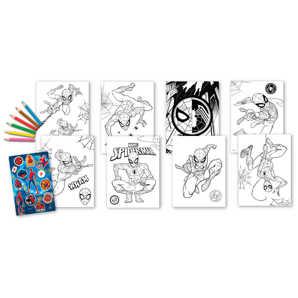 Marvel Spiderman colouring set + notebook - Image 3