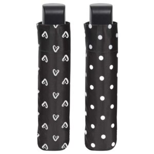 Manual folding black white umbrella assorted 54cm