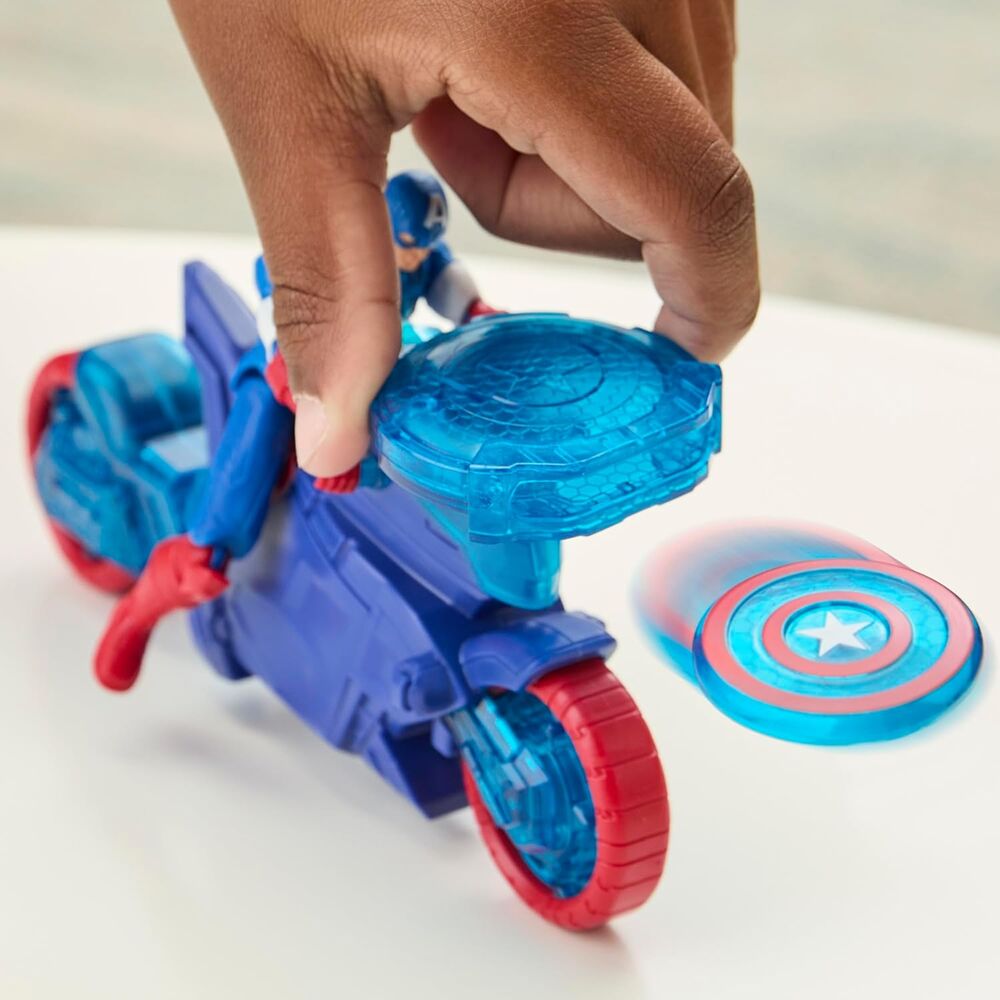 Marvel Avengers Motorbike Shield Thrower + Captain America figure - Image 4