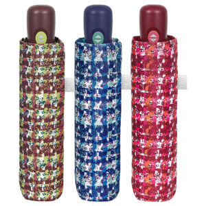 Automatic folding boucle umbrella assorted 54cm