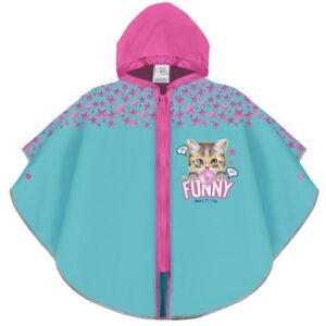 Raincoat light blue zip
