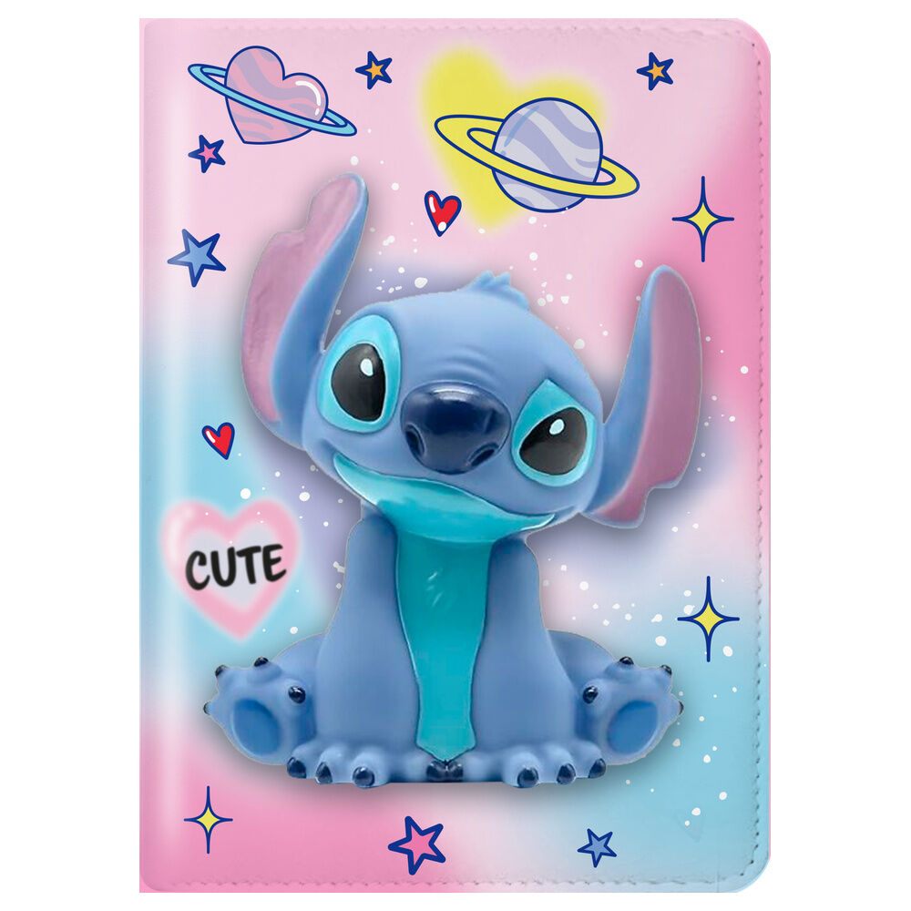 Disney Stitch Squshy notebook + pompom pen - Image 3
