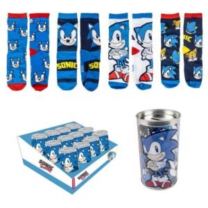 The Hedgehog Sonic Money box 4 pairs of socks
