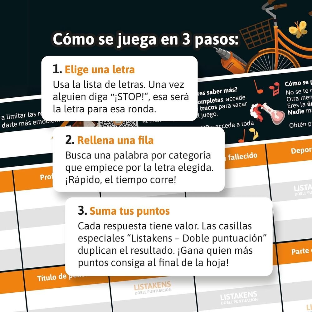 Spanish Listos Listas y Listakens board game - Image 2