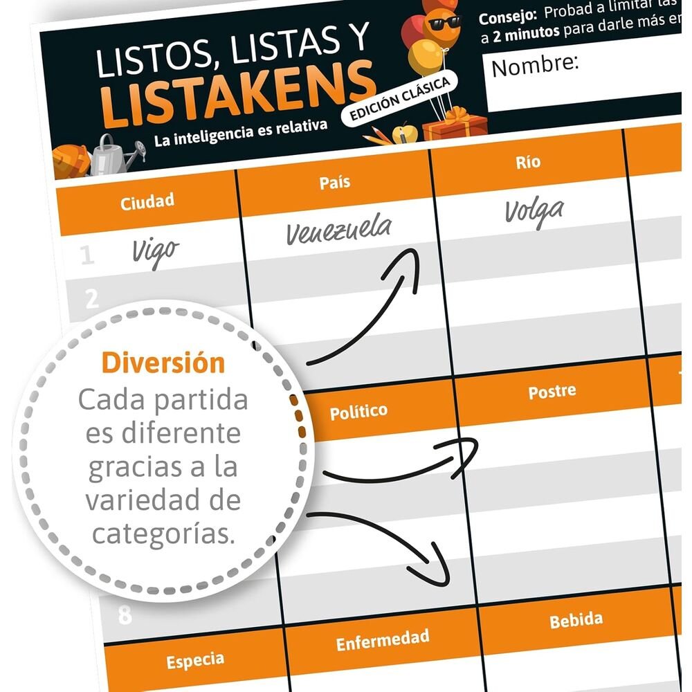 Spanish Listos Listas y Listakens board game - Image 3