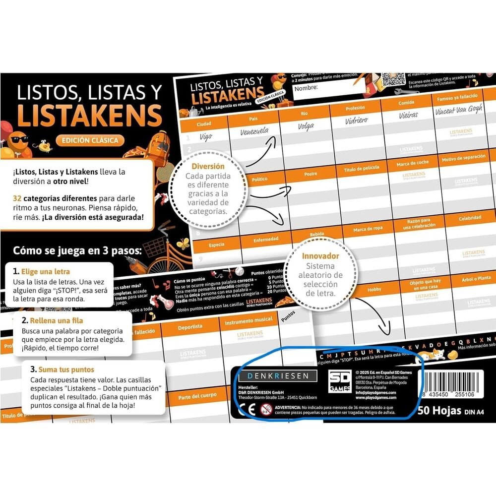 Spanish Listos Listas y Listakens board game - Image 4