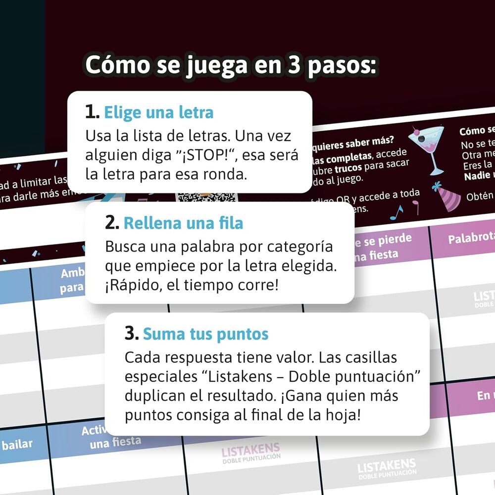 Spanish Listos Listas y Listakens Party board game - Image 2