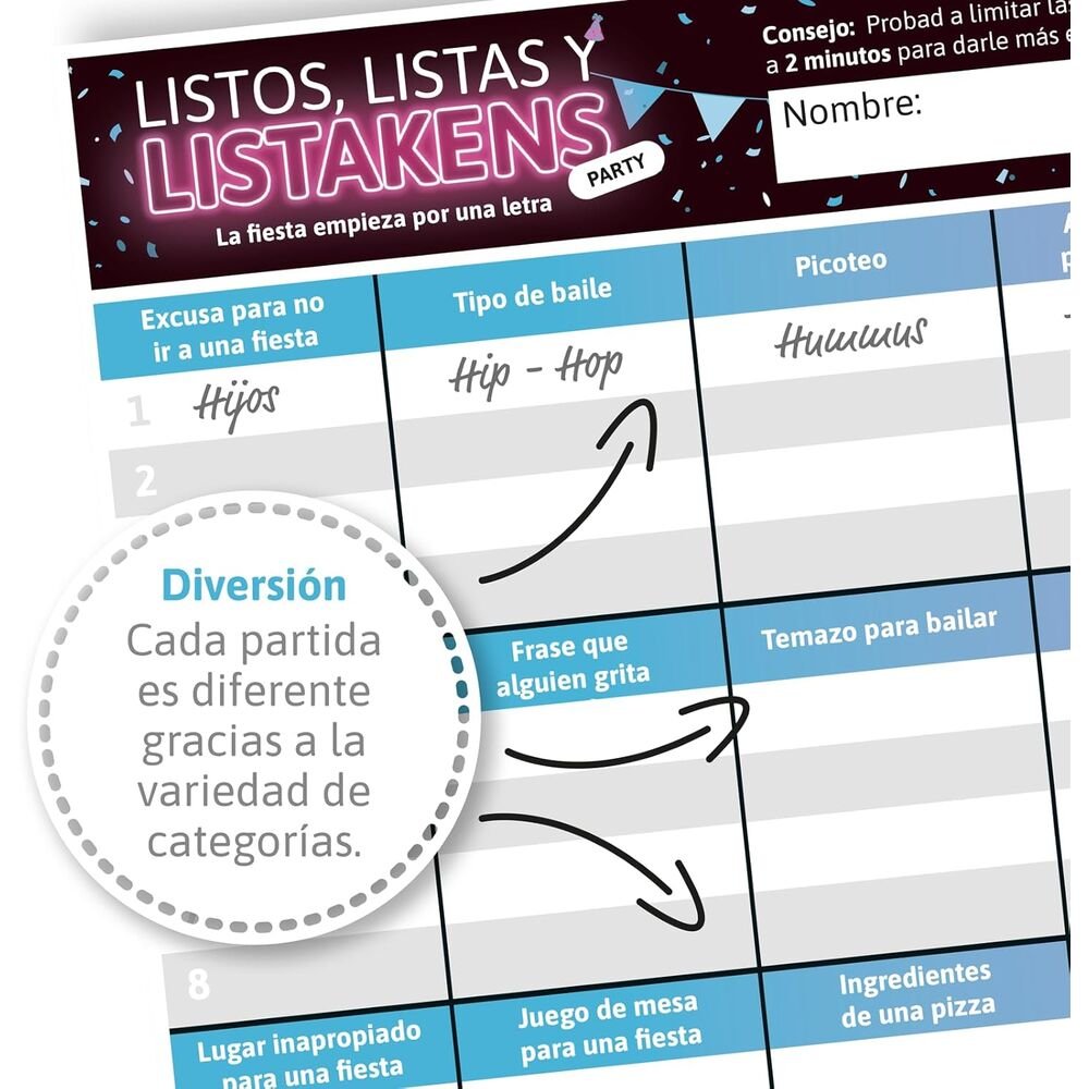 Spanish Listos Listas y Listakens Party board game - Image 5
