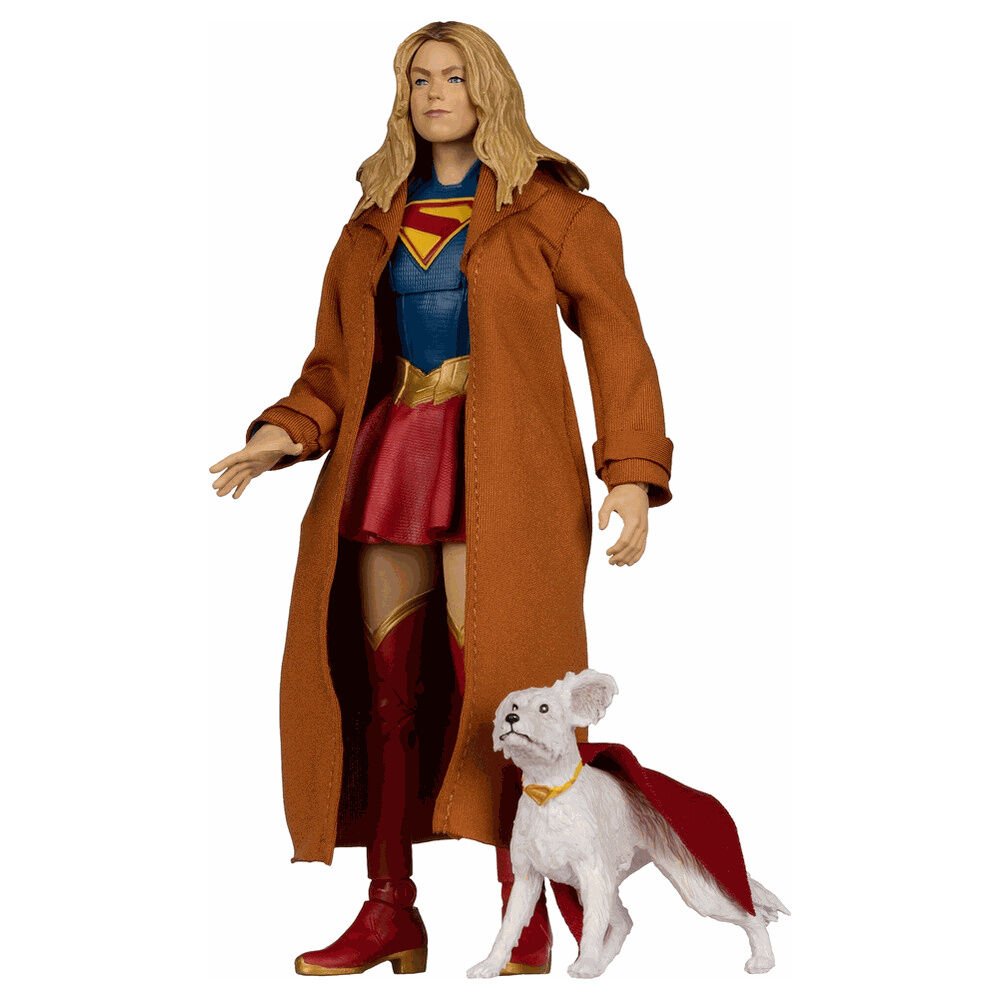 DC Comics Supergirl Deluxe Theatrical Edition Gold Label Collection Supergirl & Puppy Kripto figure 18cm - Image 3