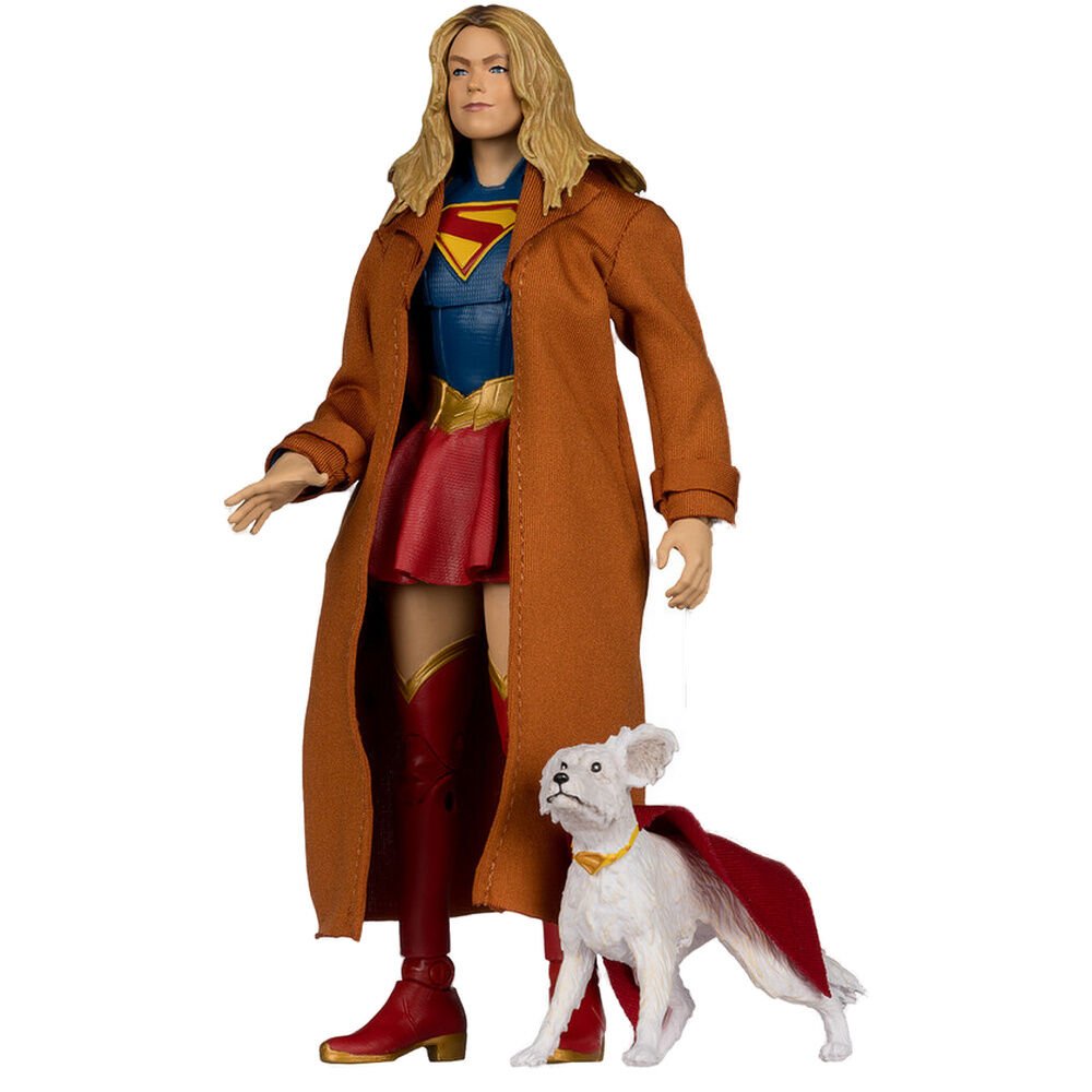 DC Comics Supergirl Deluxe Theatrical Edition Gold Label Collection Supergirl & Puppy Kripto figure 18cm - Image 4