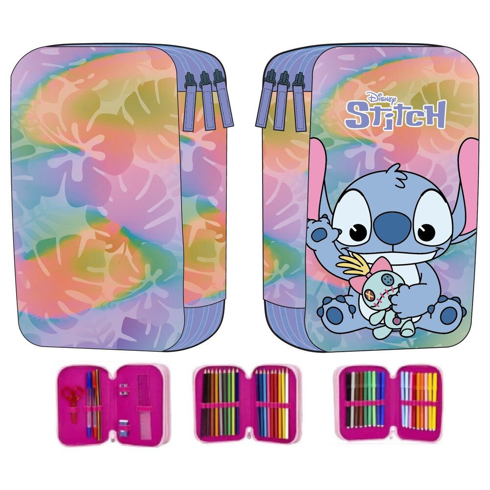 Disney Stitch triple pencil case