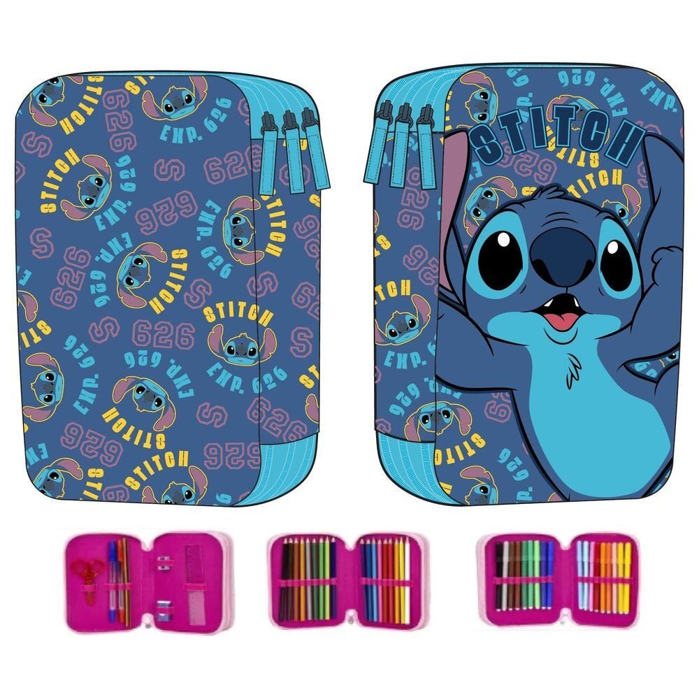 Disney Stitch triple pencil case
