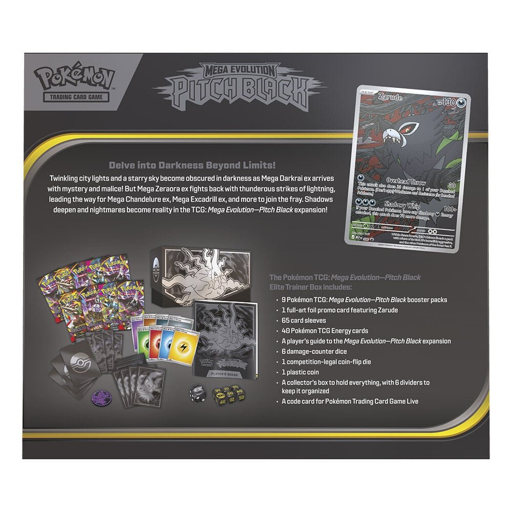English Pokemon Pitch Black Mega Evolution Expansion Elite Trainer Card game case - Image 3