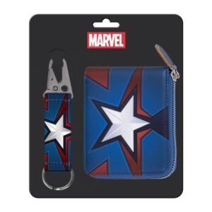Marvel Captain America keyring + wallet set