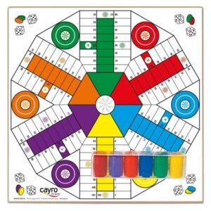 Parcheesi 4 and 6 players wooden board with accessories