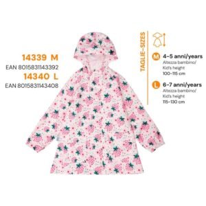 Flowers raincoat with expandable back L