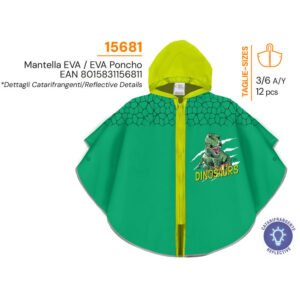 Dino raincoat zipper