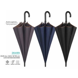 Plain colors edging assorted automatic golf umbrella 65cm
