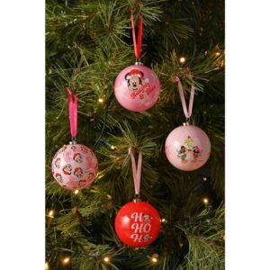 Disney Mickey & Minnie Set of 4 Christmas baubles