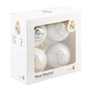 Real Madrid set of 4 Christmas baubles