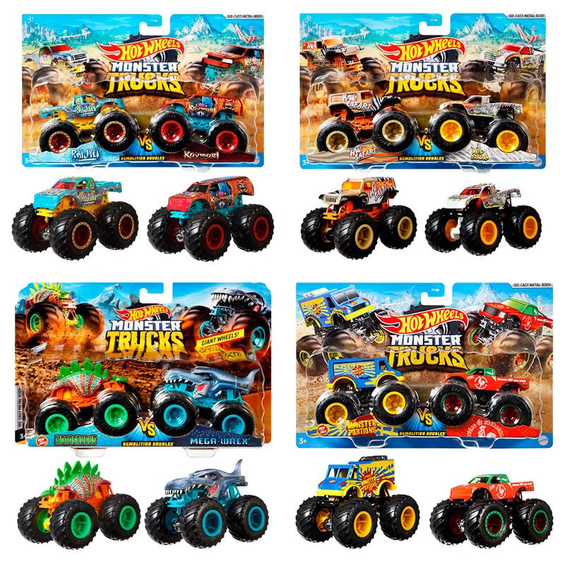 Hot Wheels Monster Trucks assorted pack 2 demolition doules