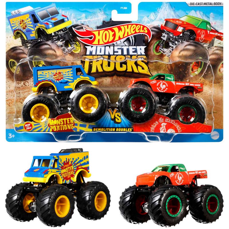 Hot Wheels Monster Trucks assorted pack 2 demolition doules - Image 2
