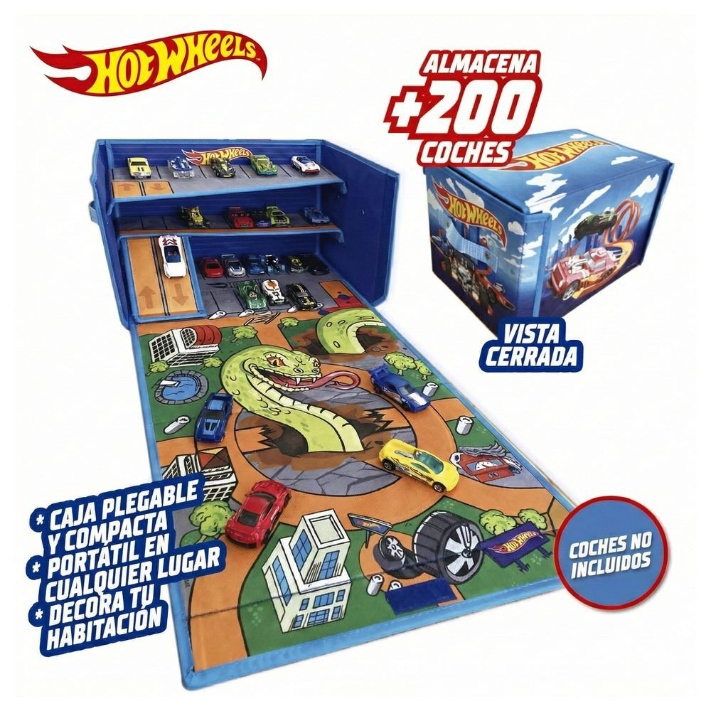 Hot Wheels Car organizer box with track and play area - Image 4
